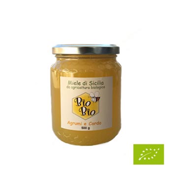 Miód z kwiatów cytrusów i kwiatów ostu BIO 500g